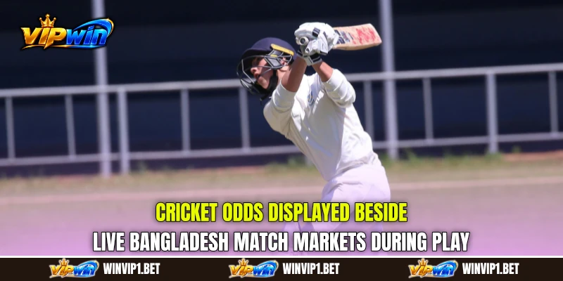 Cricket Odds displayed beside live Bangladesh match markets during play