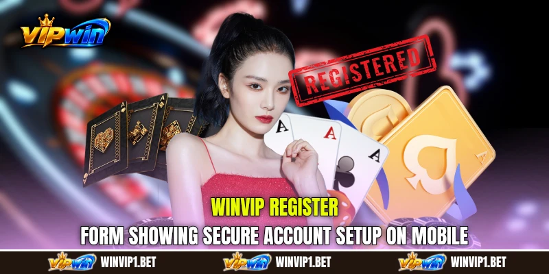 WINVIP Register form showing secure account setup on mobile